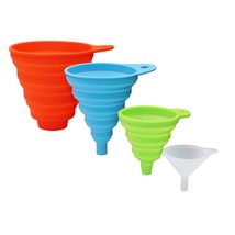 Funnels For Filling Bottles, Silicone Funnels For Kitchen Use Set Of 4, Collapsi - £12.77 GBP