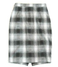 Halogen Women&#39;s Black Gray Plaid Pencil Skirt Full Back Zipper Size 0 Petite - £11.09 GBP