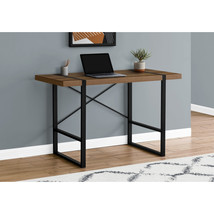 Monarch Specialties 48 in. Metal Computer Desk Walnut - Black - $211.48