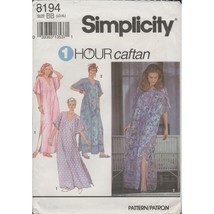 Simplicity 8194 V Neck Caftan, Nightgown Easy Pattern Size Large XL 18-24 Uncut - $22.53