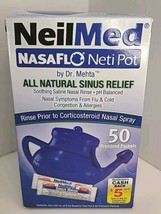 Neilmed Nasalflo Neti Pot W/ 50 Pre Mixed Sinus Rinse Packets Ex 07/26 - £11.66 GBP