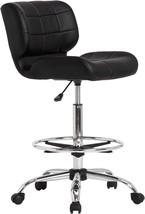 Modern Crest Drafting Chair, Black/Chrome, By Sd Studio Designs. - $150.94