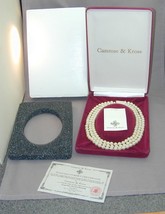 Camrose &amp; Kross Jackie Kennedy 3 Strand Faux Pearl Necklace Jeweled Clasp NIB RE - £119.90 GBP