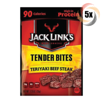 5x Packs Jack Links Tender Bites Teriyaki Beef Steak 1.25oz Fast Shipping! - £19.57 GBP