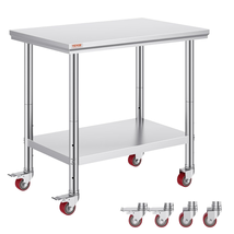Vevor Mophorn Stainless Steel Work Table 36X24 Inch with 4 Wheels, Caste... - $3,479.53 MXN