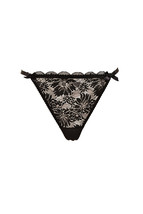 L&#39;agent By Agent Provocateur Womens Thongs Sheer Floral Lace Black S - £30.80 GBP
