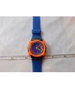 1989 AG Swatch Watch Stormy weather 9353 vintage NEON w/ face guard NOT RUN RARE - $138.59
