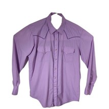 Silver Spur Mens Lavender Western Shirt Snap Up Size L Large Vintage - £35.47 GBP