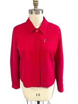 VTG Austin Reed Red Silk Blend Utility  Jacket, Striped Lining Sz 10 Wom... - $26.95