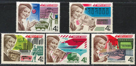 Russia Ussr Cccp 1977 Vf Mnh Stamps Set Scott # 4619-23 Mail Processing - $1.80