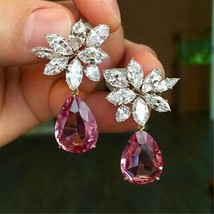 natural Ruby Earrings for Women S925 Silver Color Garnet Jewelry Bizuteria Gemst - £17.01 GBP
