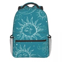 Vintage Moon Backpack Teal Magic Celestial   Backpa Women Casual High School Bag - £138.29 GBP