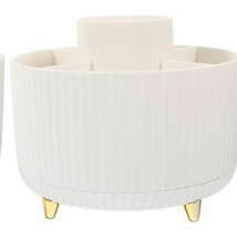 360 Rotating Makeup Brush Organizer White 5 Slots - $808.47 MXN