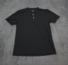 Everlane Shirt Mens S Black Cotton Short Sleeve Pullover Casual Henley Top - £8.51 GBP