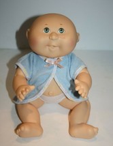 Cabbage Patch Kid Green Eyes Baby Bath Tub Doll Robe Diaper Vinyl Bald Vtg 1993 - $52.25