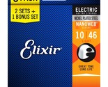 Elixir Strings 16542 Electric Guitar Strings with NANOWEB Coating, 3 Pac... - £47.89 GBP