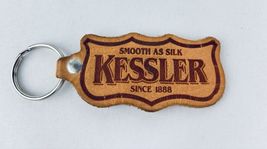 Vintage Kessler Whiskey "Smooth As Silk" Alcohol Keyring Keychain Leather - $10.00