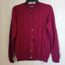 Nicole Miller York Ladies&#39; Metallic Yarn Cardigan Berry Size Medium - $9.90