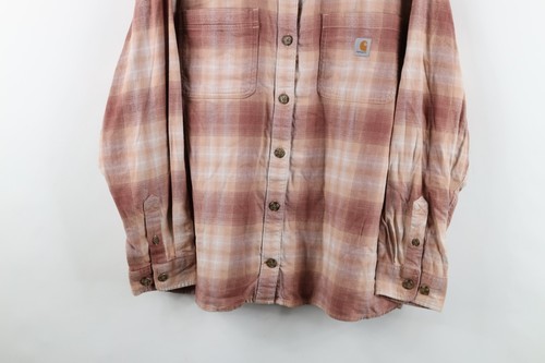 Vtg Y2K Carhartt Womens 2X Loose Fit Rugged Flex Flannel Collared Button Shirt Item image 3