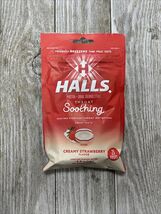 HALLS Throat Soothing Creamy Strawberry Throat Drops 25 Drops Ex.12/2025 - $10.79