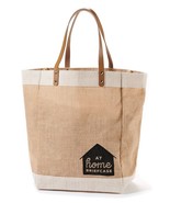 Briefcase Tote Shopping Bag Jute With Leather Handles Environmentally Fr... - £18.93 GBP