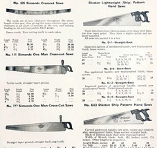 1922 N.T. Bushnell Crosscut Saws Tool Advertisement Catalogue Hardware D... - $24.99