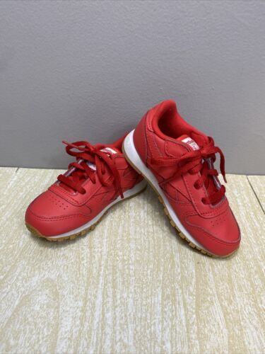 Primary image for Reebok Classic Athletic Shoes Children Kids Size 8 US Red Leather Lace Up