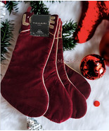 Tahari Luxury Christmas Stockings Beaded Velvet 22&quot; Love Noel Joy Hope S... - £99.51 GBP