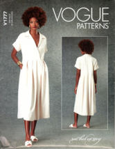 Vogue V1777 Rachel Comey Dropped Shoulder Midi Dress Misses L to XXL UNCUT - $25.99