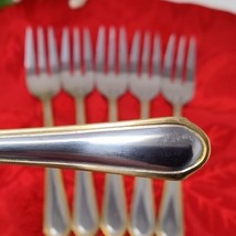 6X CF Hampton HSV165 Glossy Stainless Gold Accent Flatware Cocktail Seaf... - $16.98