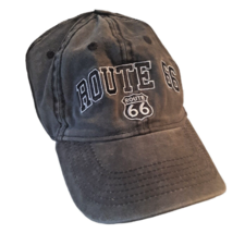 Route 66 Washed Charcoal Black Gray Baseball Cap - £14.70 GBP