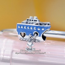 2022 Autumn Release 925 Sterling Silver Anchoring cruise ship Charm With Enamel  - £14.26 GBP