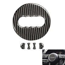 78mm For Audi A1 A3 A4 A5 A6 A7 A8 Q3 Carbon Fibre Steering Wheel Sticker Decal - £16.24 GBP