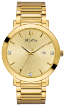 Bulova Futuro Gold Tone Diamond MensWatch 97D115 - $388.08