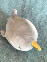 Gently Used Small Plush Light Gray Narwhal w Gold Horn Stuffed Animal – 3.5 inch - £6.14 GBP
