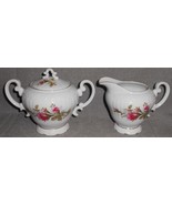 Bond China POMPADOUR ROSE PATTERN Creamer and Sugar Set - $29.69