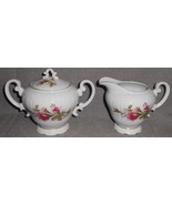 Bond China POMPADOUR ROSE PATTERN Creamer and Sugar Set - £23.35 GBP