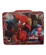 Marvel Spiderman 48 Piece Puzzle in Tin Lunchbox, Red, Blue, White - £11.68 GBP