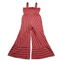 Caution to the Wind Jumpsuit Women M Red Stripe Sleeveless Square Neck B... - $25.62