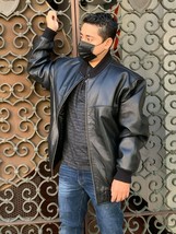 Men&#39;s Fashion Black Genuine Leather Jacket (Slightly Scratched)  - $275.00
