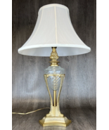 Robert Abbey Gold Accented Crystal Table Lamp &amp; Original Shade Greek Flame - $4,335.10 MXN