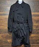 All Weather Military Trench Coat Men 40L BlackDouble Breasted Liner 8405... - $59.83 CAD
