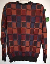 Creazioni I1 Birillo Checkered Brown Men&#39;s Sweater Crewneck Italy Size XL - $26.77