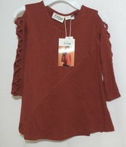 Simply Noelle Curtsy Couture Girls Cutout Long Sleeve Shirt Paprika Size 2T image 1