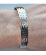 MILOR ITALIAN VINTAGE 925 STERLING SILVER WIDE MESH RICCIO BRACELET 7.25... - €83,29 EUR