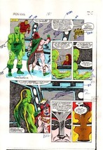 Original 1980&#39;s Invincible Iron Man 181 page 20 Marvel Comics color guid... - $48.66