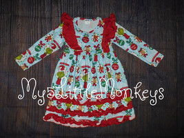 NEW Boutique Dr Seuss Grinch Stole Christmas Girls Ruffle Dress - $6.39+