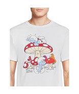 Smurfs Mushrooms Men&#39;s Graphic White T-Shirt Red Size 42-44 Large - £19.95 GBP