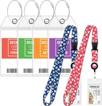 Carnival Cruise Luggage Tag Holders 4 Pack Cruise Lanyard Set 2 Pack Large Tag H - £27.98 GBP