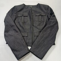 Ellen Tracy Stretch RN#54163 Womens Gray Open Front Blazer Jacket Pockets Size 8 image 15